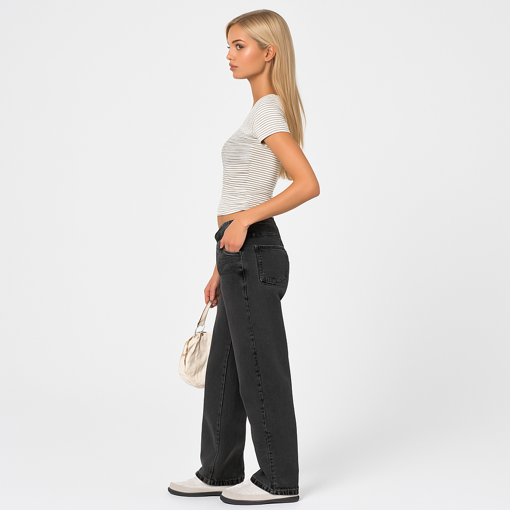 Washed Low Rise Jeans