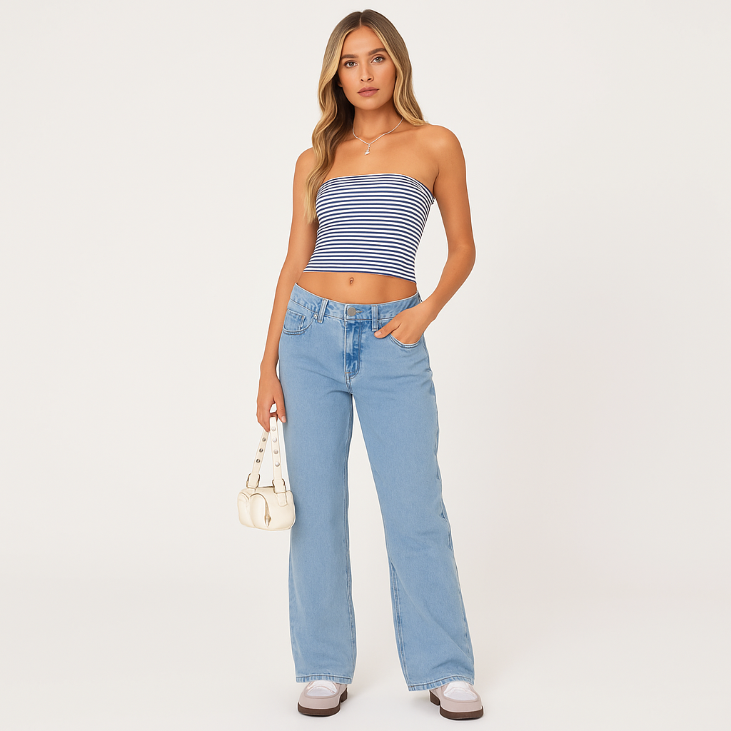Washed Low Rise Jeans