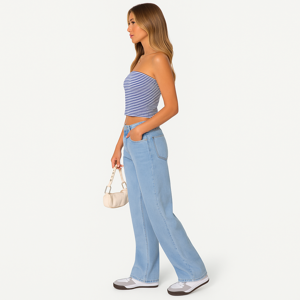 Washed Low Rise Jeans