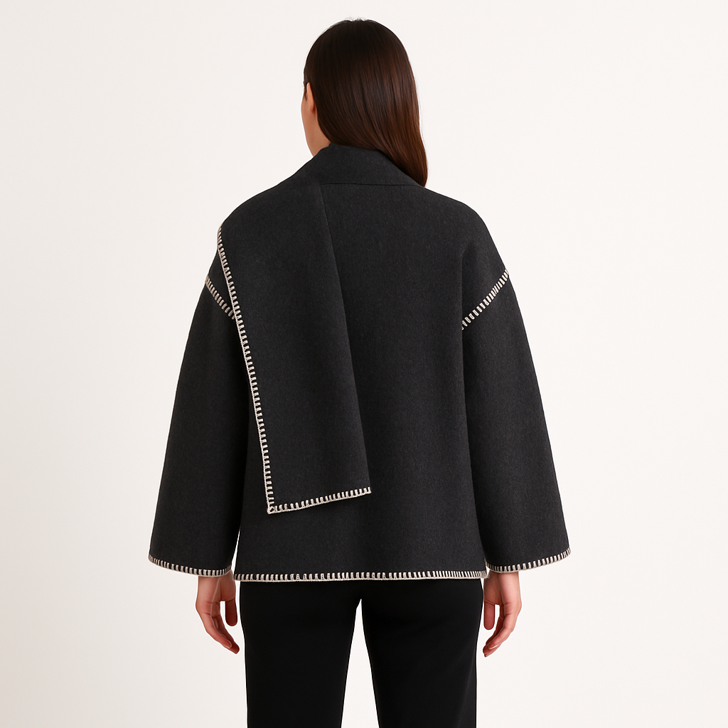 Elegant Women’s Coat with Scarf