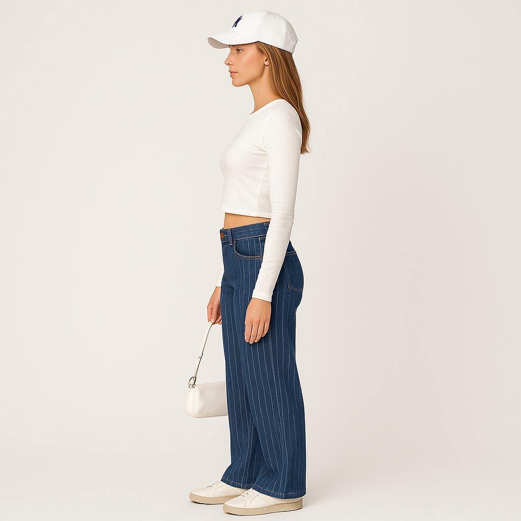 Striped Low Rise Jeans