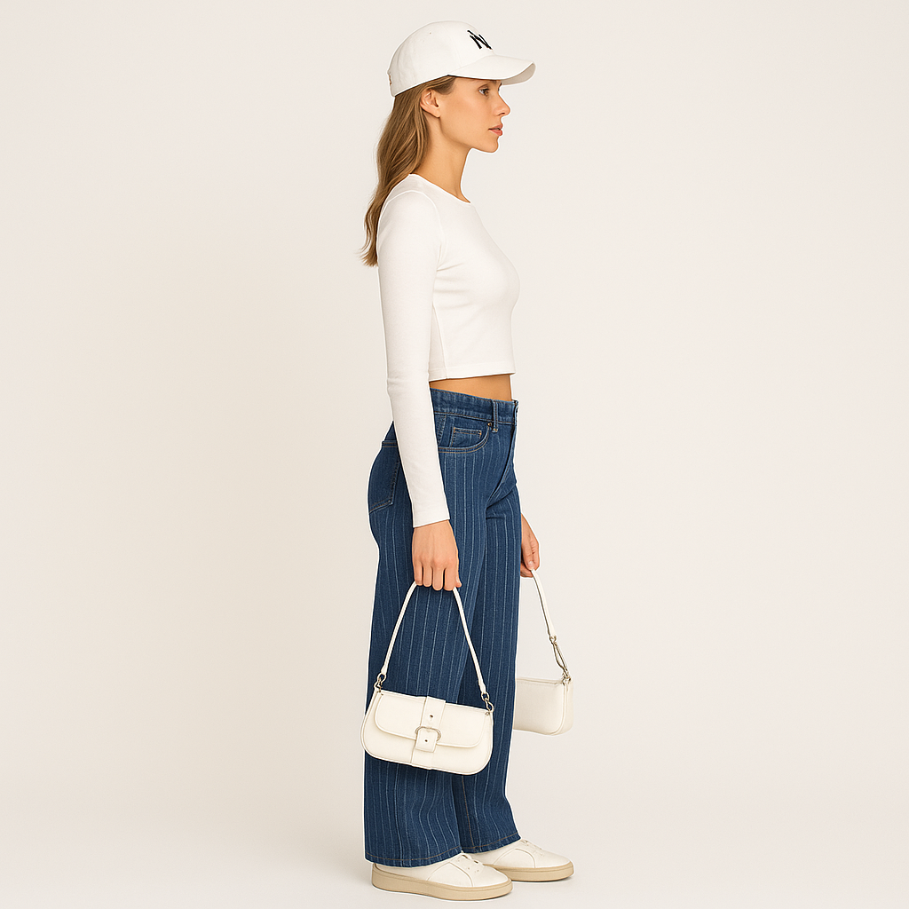 Striped Low Rise Jeans