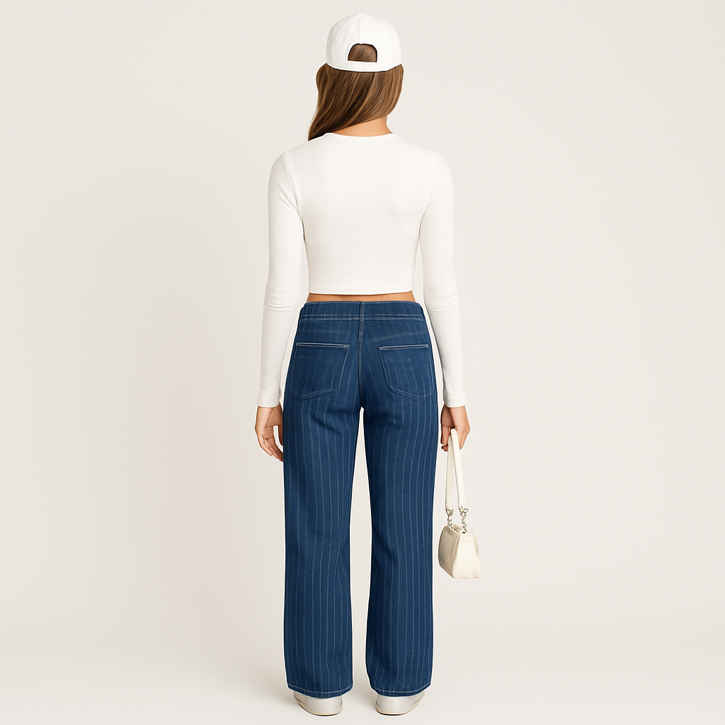 Striped Low Rise Jeans