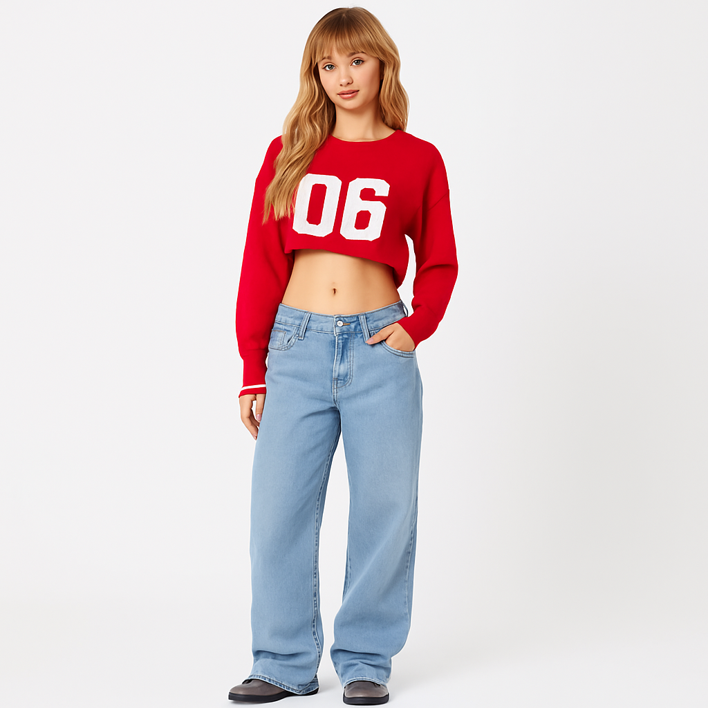 Washed Low Rise Jeans
