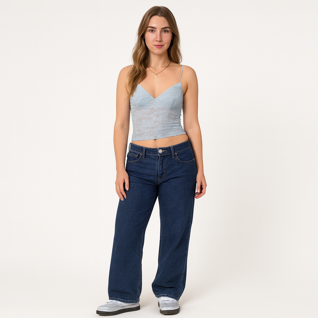 Washed Low Rise Jeans