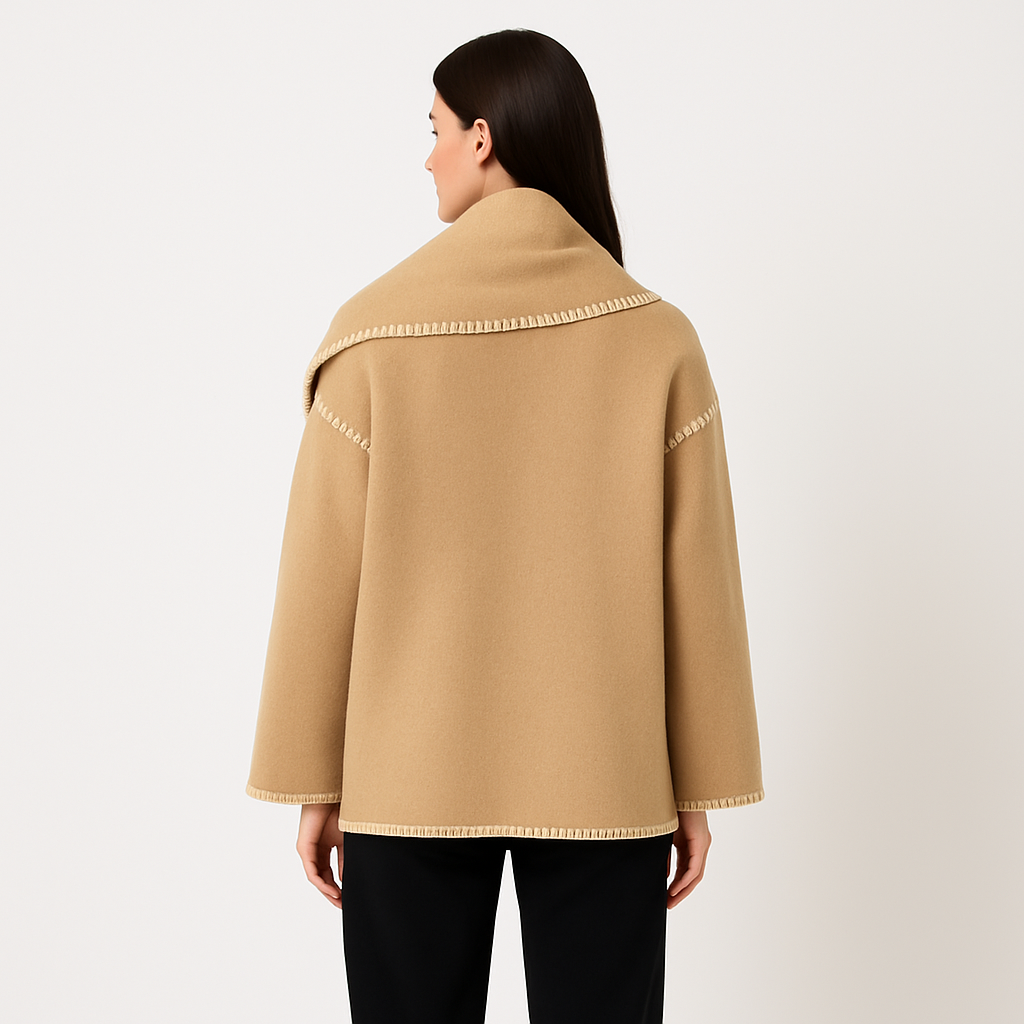 Elegant Women’s Coat with Scarf