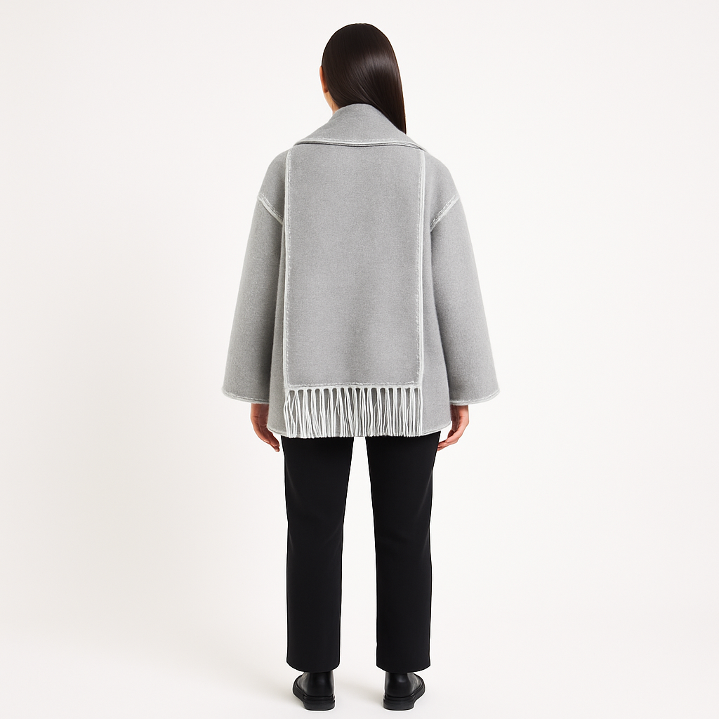 Elegant Women’s Coat with Scarf